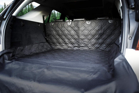 Bulldogology SUV Cargo Liner for Dogs - Heavy Duty Pet Trunk Cargo Cover - Dog Car Seat Cover Waterproof Nonslip Mat - Dog Hair, Muddy Paws, Scratches, Protector for Cars Vans Suvs (Large, Black)